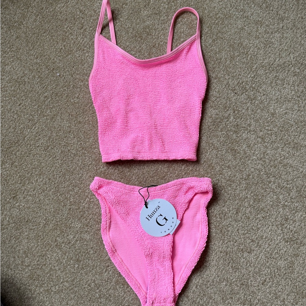 Hunza G Pink Swim Panties High-Cut Brief